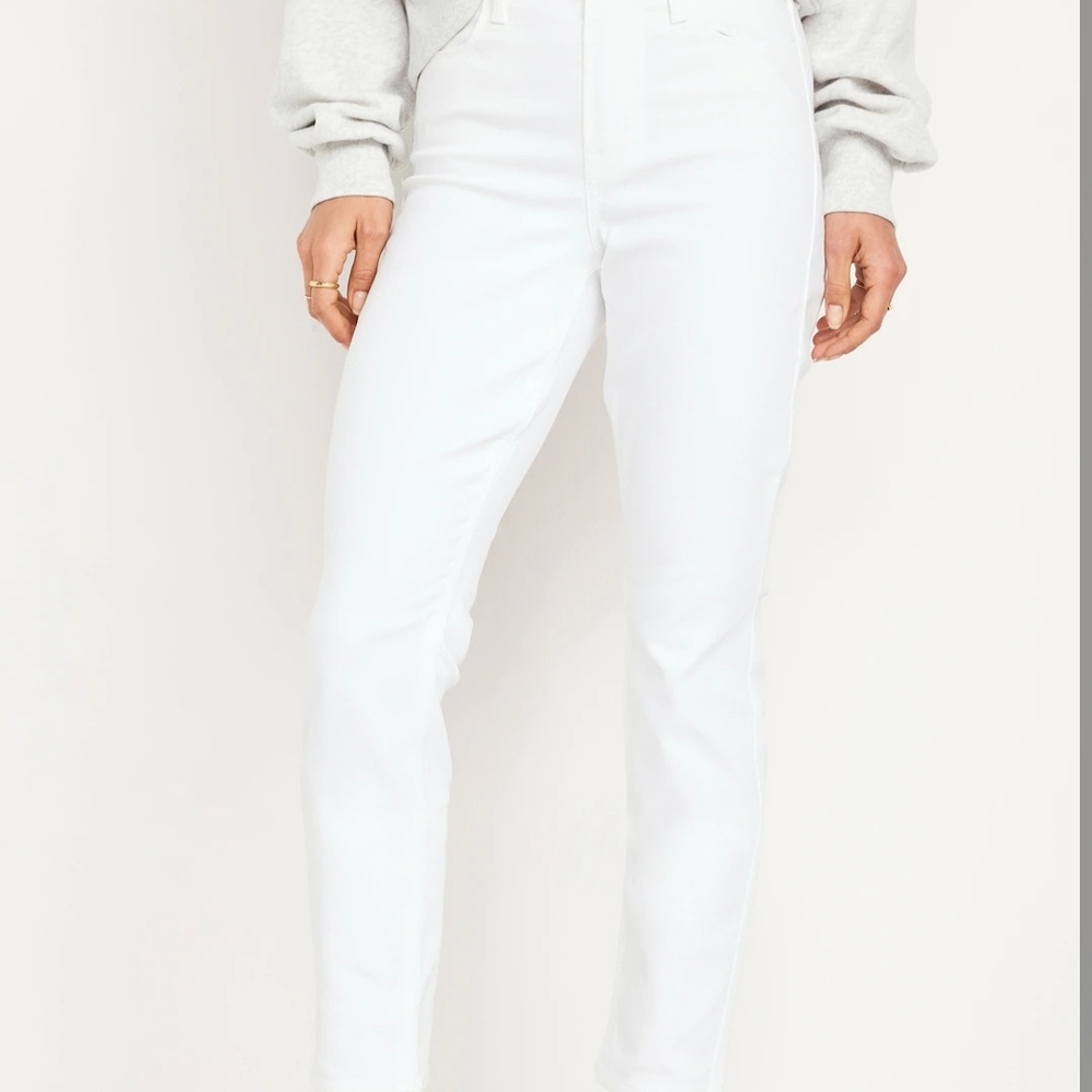 Old Navy White Skinny Jeans High-Rise Crisp Denim